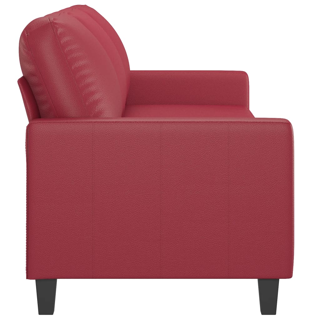 Canapé à 3 places Rouge bordeaux 180 cm Similicuir - XIOS