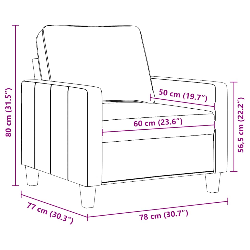 Fauteuil Jaune clair 60 cm Tissu - XIOS
