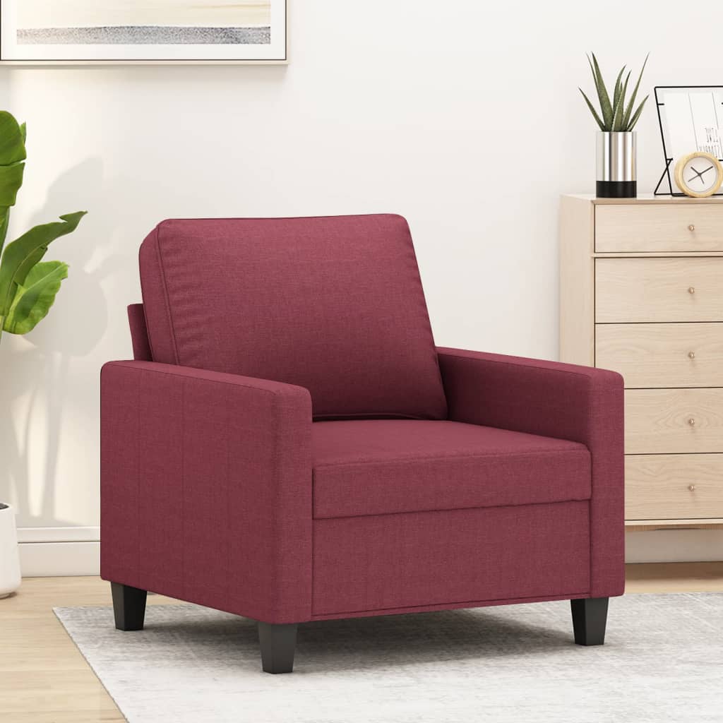 Fauteuil Rouge bordeaux 60 cm Tissu - XIOS