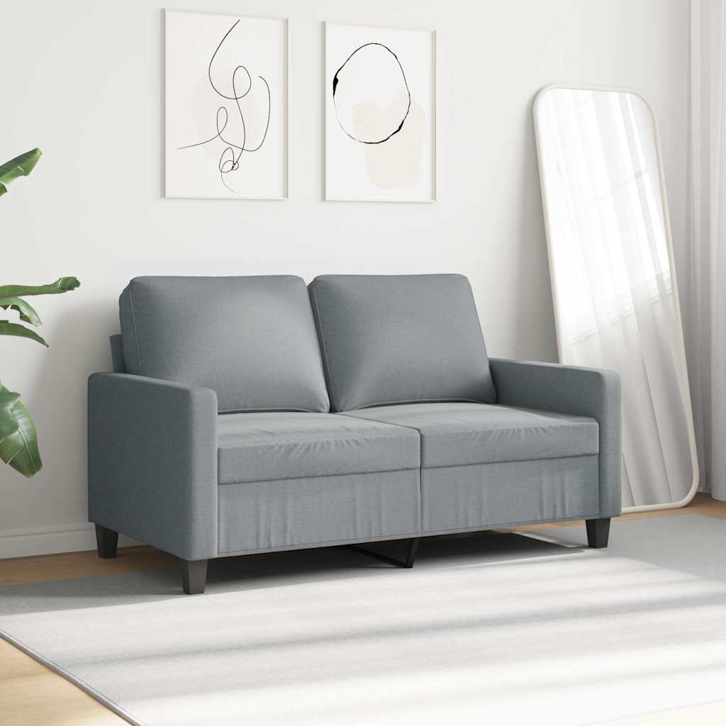 Canapé à 2 places Gris clair 120 cm Tissu - XIOS