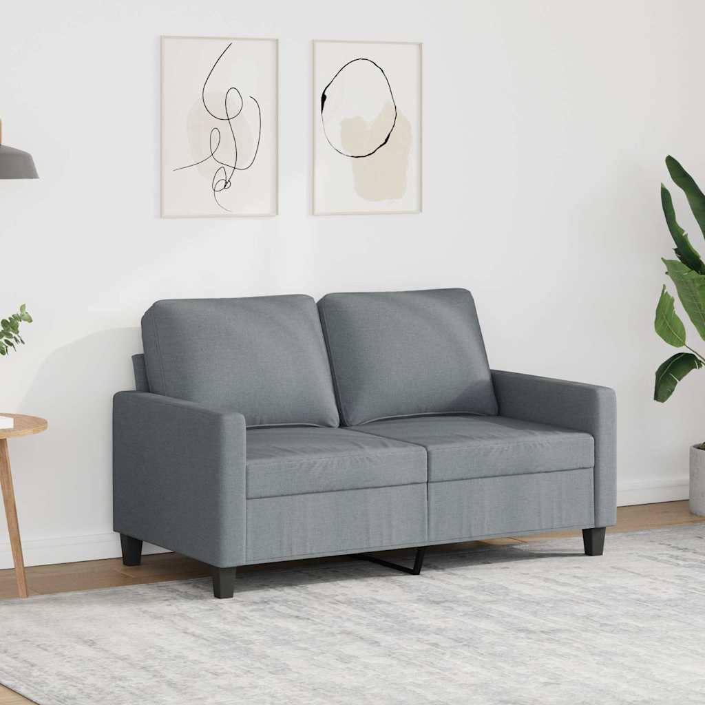 Canapé à 2 places Gris clair 120 cm Tissu - XIOS