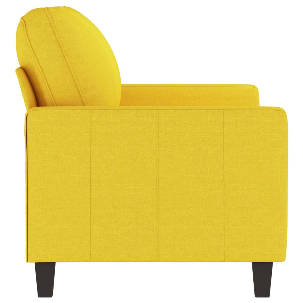 Canapé à 2 places Jaune clair 120 cm Tissu - XIOS