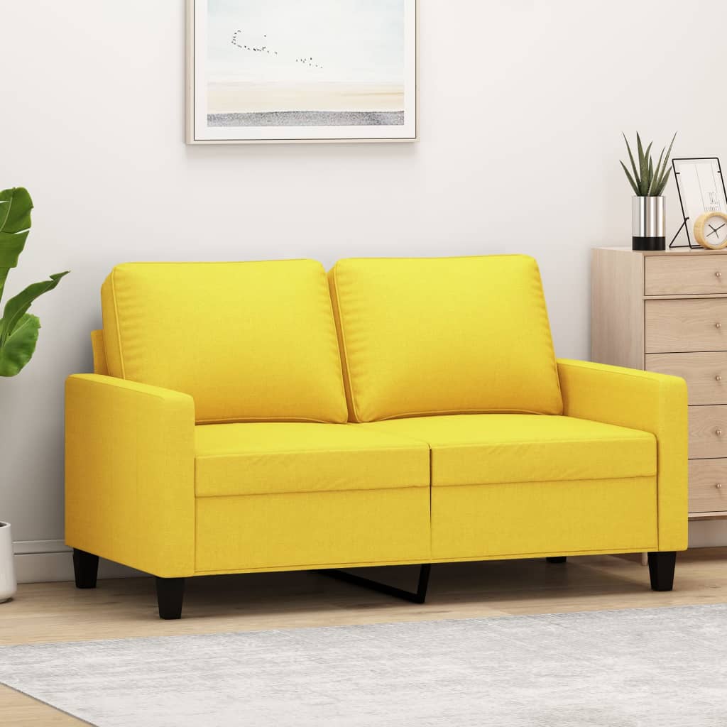 Canapé à 2 places Jaune clair 120 cm Tissu - XIOS