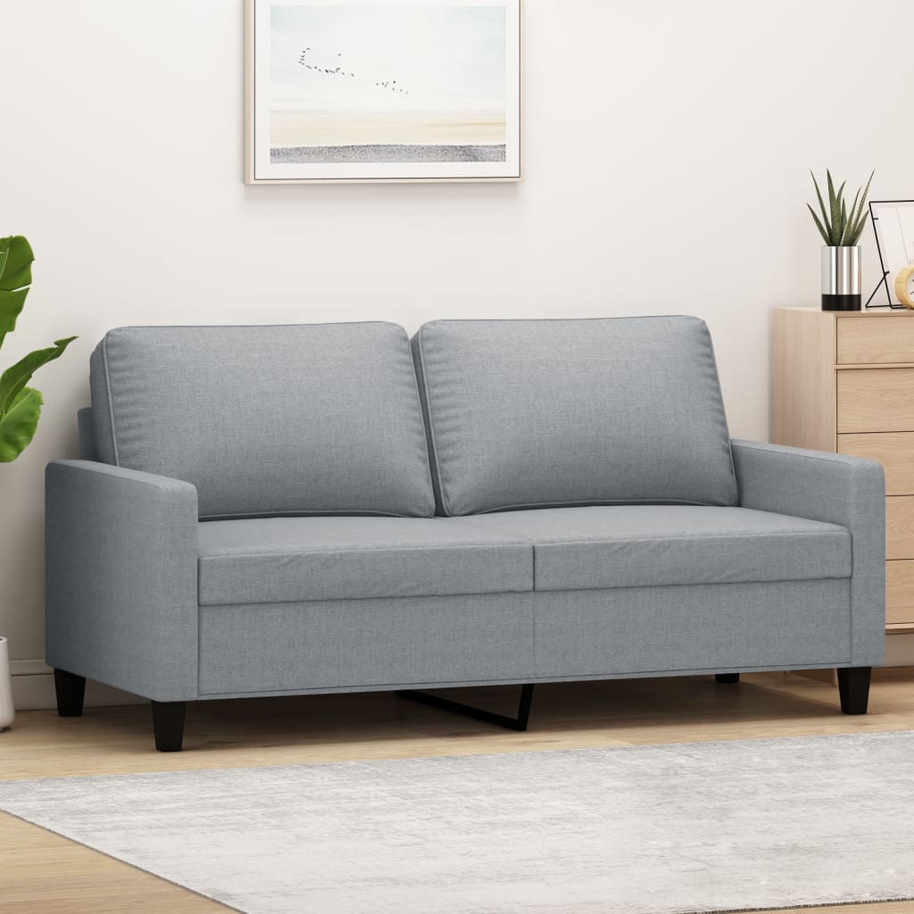 Canapé à 2 places Gris clair 140 cm Tissu - XIOS