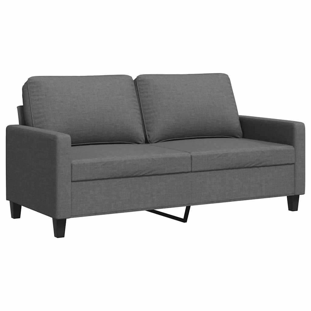 Canapé à 2 places Gris foncé 140 cm Tissu