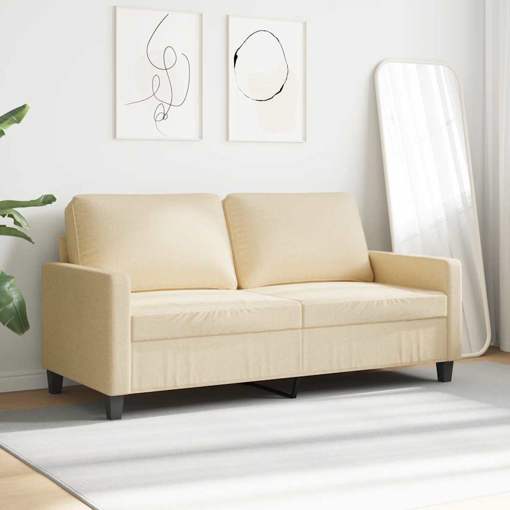 Canapé à 2 places Crème 140 cm Tissu - XIOS