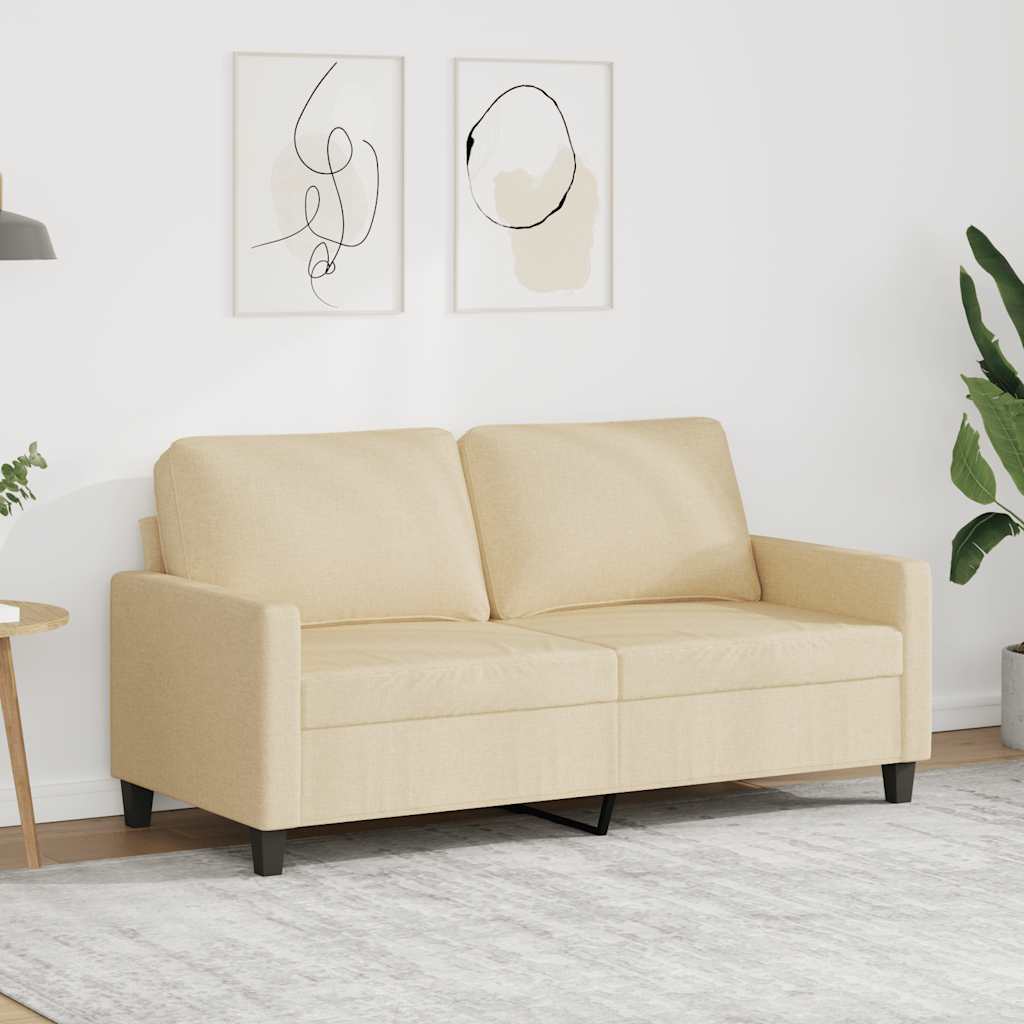 Canapé à 2 places Crème 140 cm Tissu - XIOS