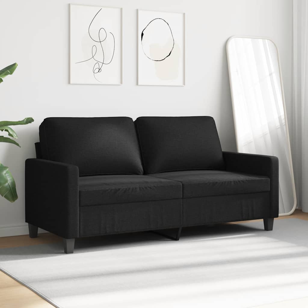 Canapé à 2 places Noir 140 cm Tissu - XIOS