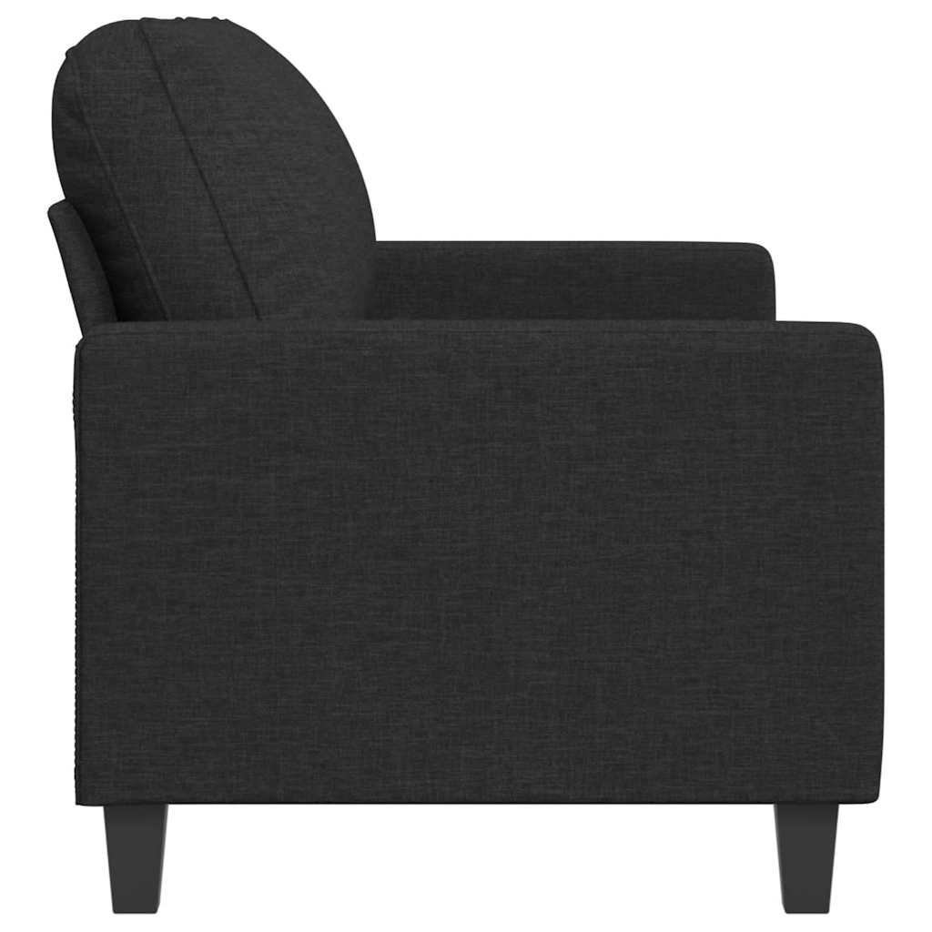 Canapé à 2 places Noir 140 cm Tissu - XIOS