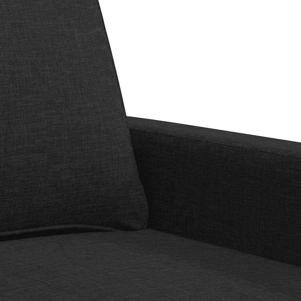 Canapé à 2 places Noir 140 cm Tissu - XIOS