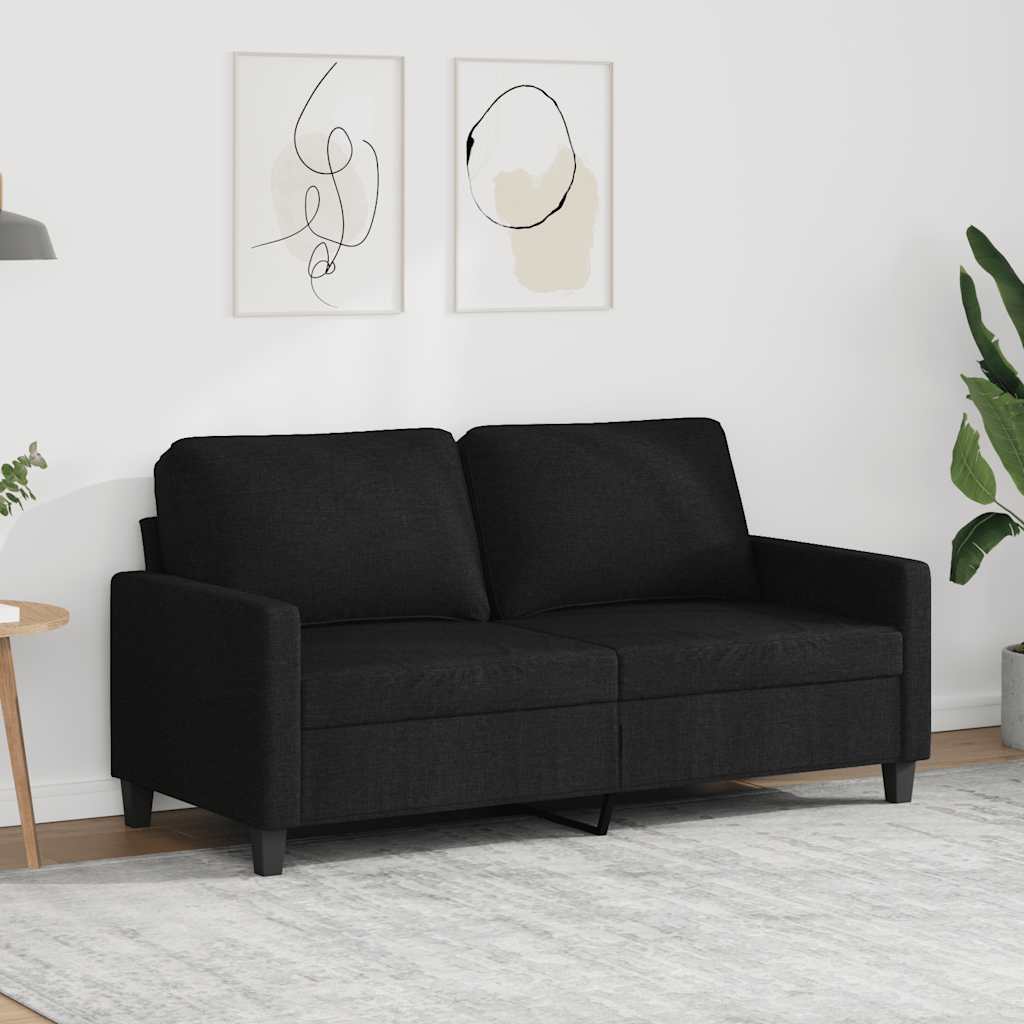 Canapé à 2 places Noir 140 cm Tissu - XIOS