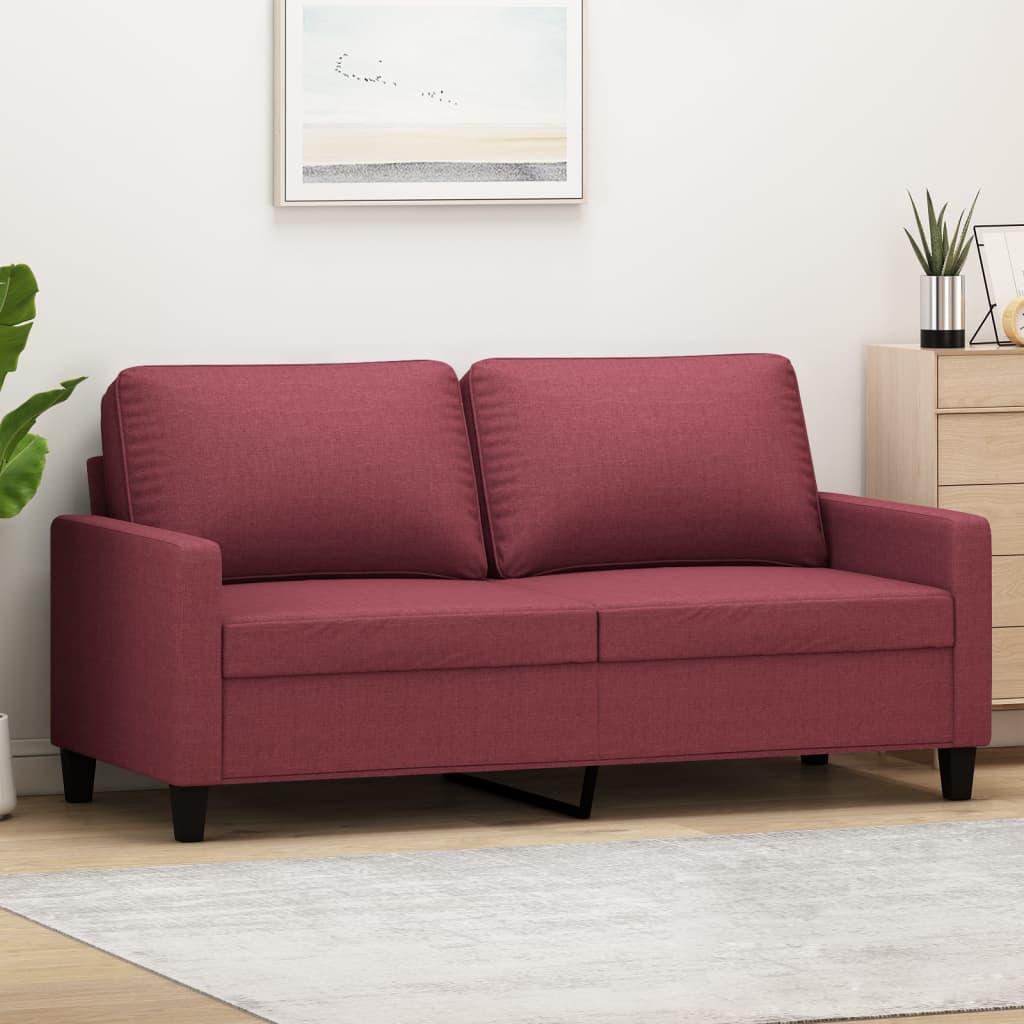 Canapé à 2 places Rouge bordeaux 140 cm Tissu - XIOS