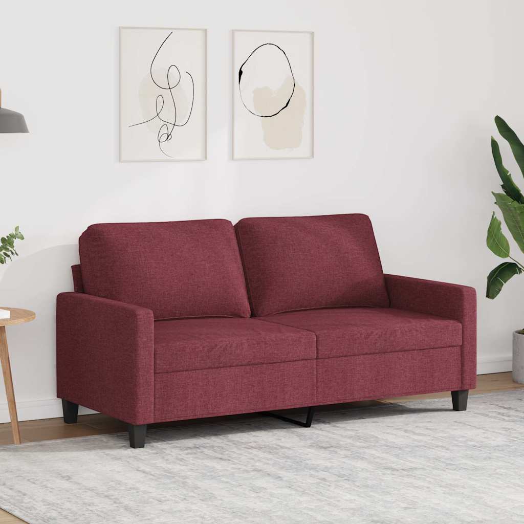 Canapé à 2 places Rouge bordeaux 140 cm Tissu - XIOS