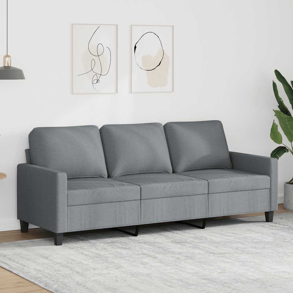 Canapé à 3 places Gris clair 180 cm Tissu - XIOS