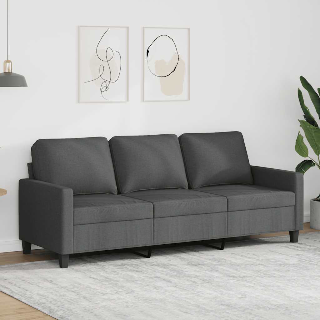 Canapé à 3 places Gris foncé 180 cm Tissu - XIOS