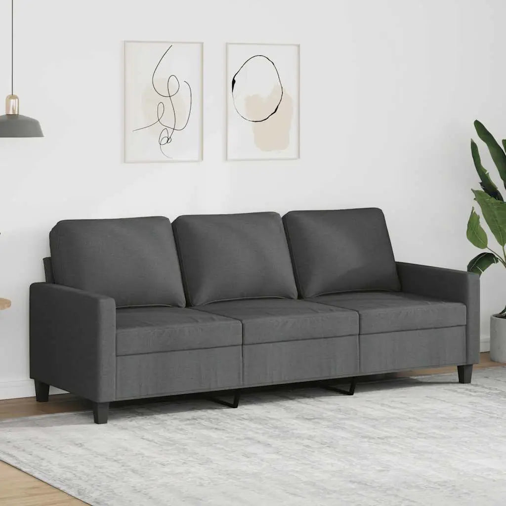 Canapé à 3 places Gris foncé 180 cm Tissu - XIOS
