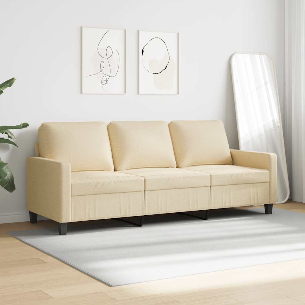 Canapé à 3 places Crème 180 cm Tissu - XIOS