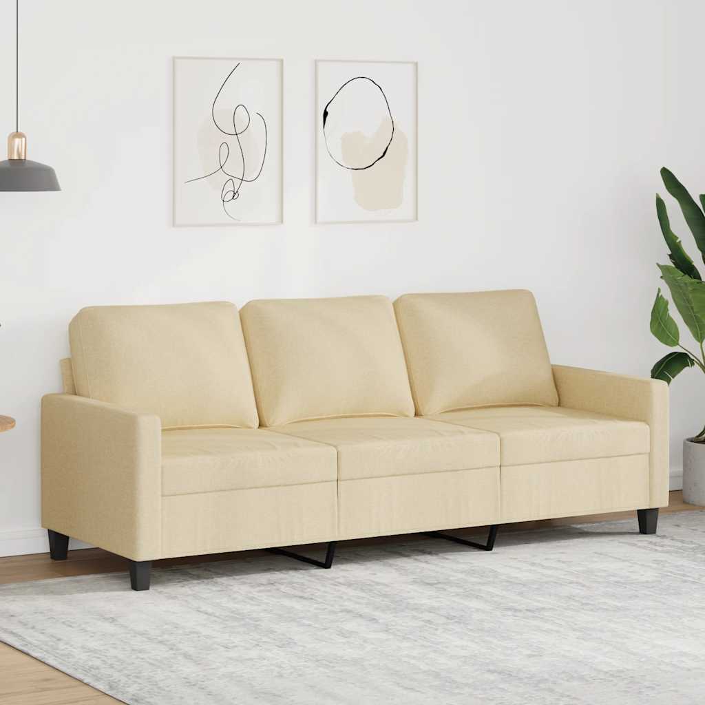 Canapé à 3 places Crème 180 cm Tissu - XIOS