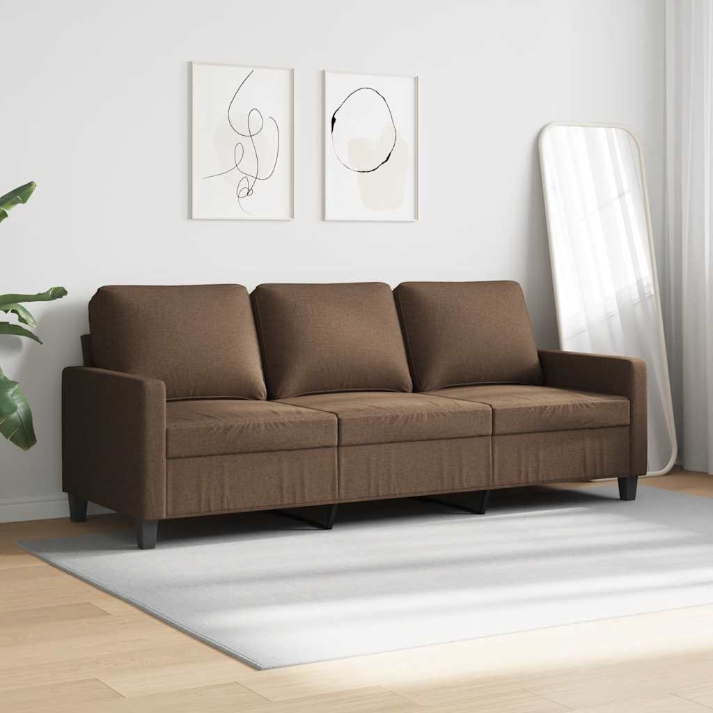 Canapé à 3 places Marron 180 cm Tissu - XIOS