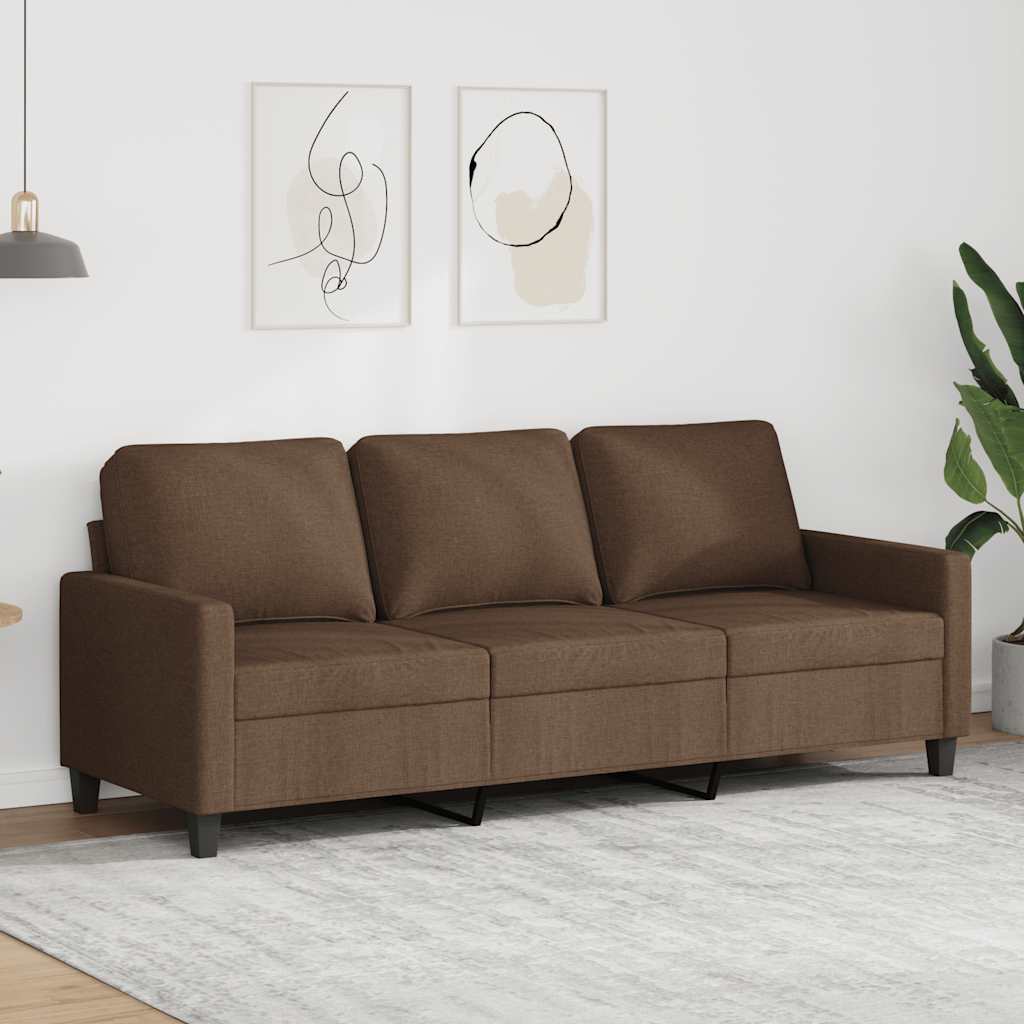 Canapé à 3 places Marron 180 cm Tissu - XIOS