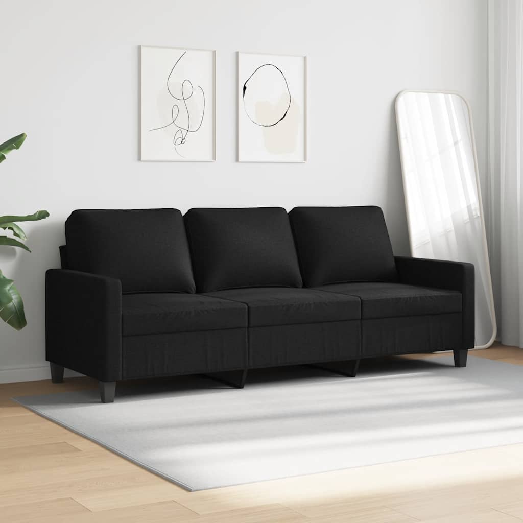 Canapé à 3 places Noir 180 cm Tissu - XIOS