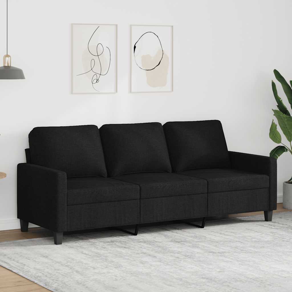 Canapé à 3 places Noir 180 cm Tissu - XIOS