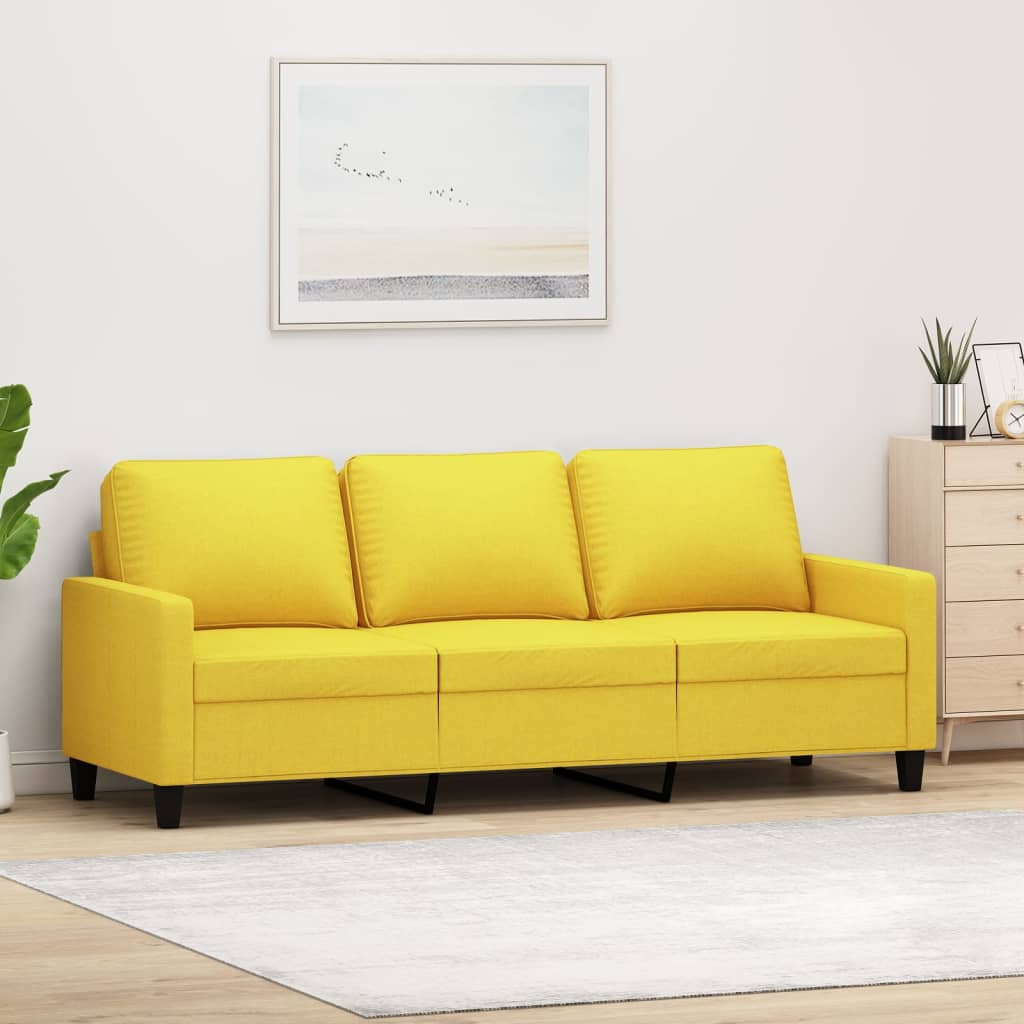 Canapé à 3 places Jaune clair 180 cm Tissu - XIOS