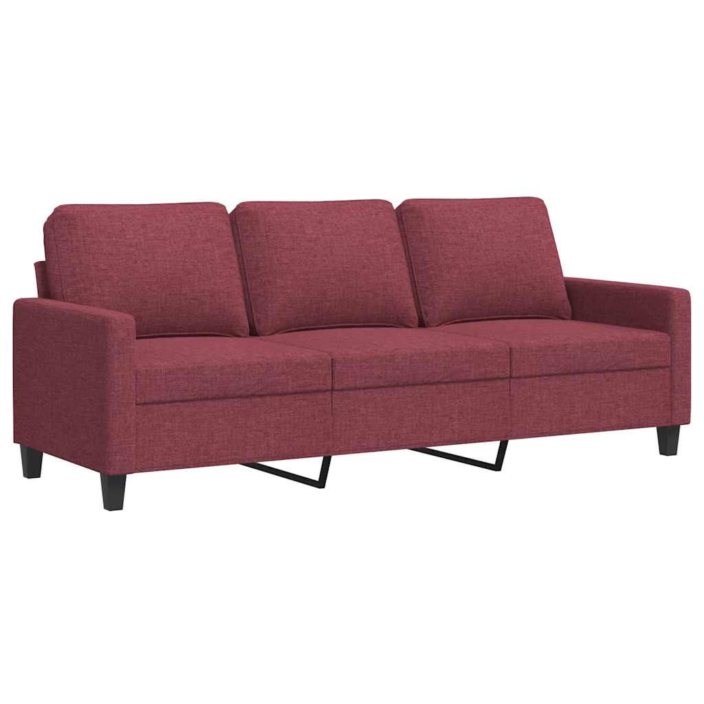 Canapé à 3 places Rouge bordeaux 180 cm Tissu - XIOS