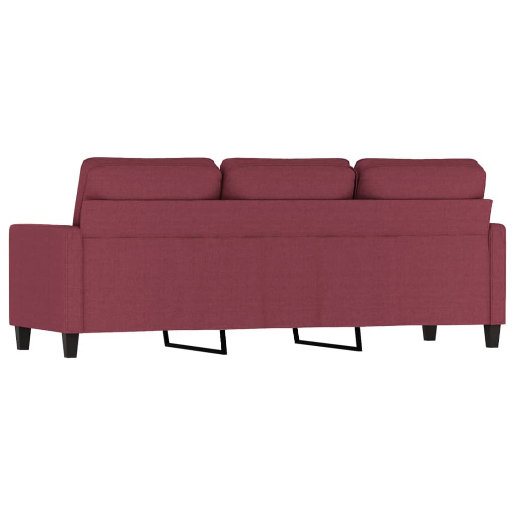 Canapé à 3 places Rouge bordeaux 180 cm Tissu - XIOS