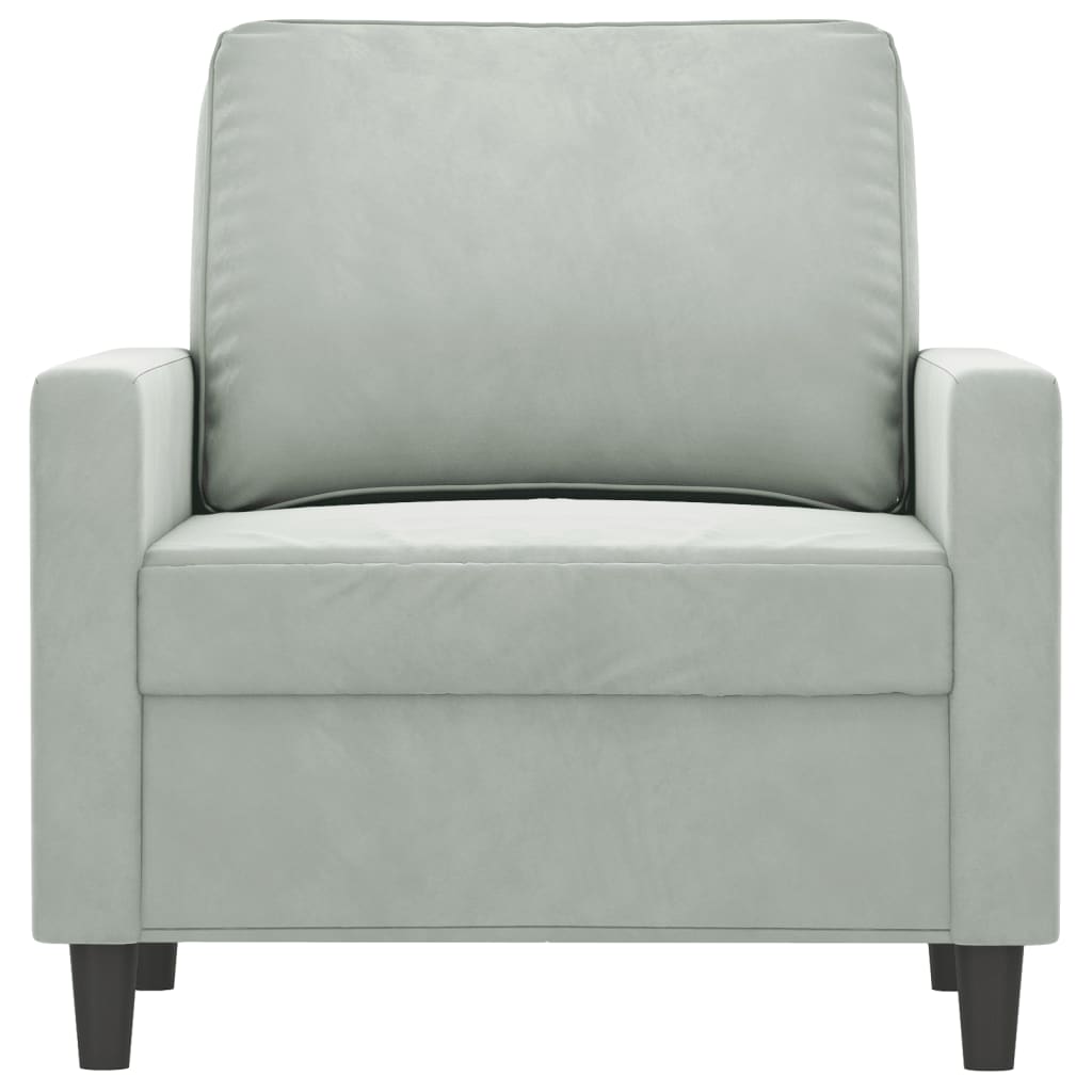 Fauteuil Gris clair 60 cm Velours - XIOS
