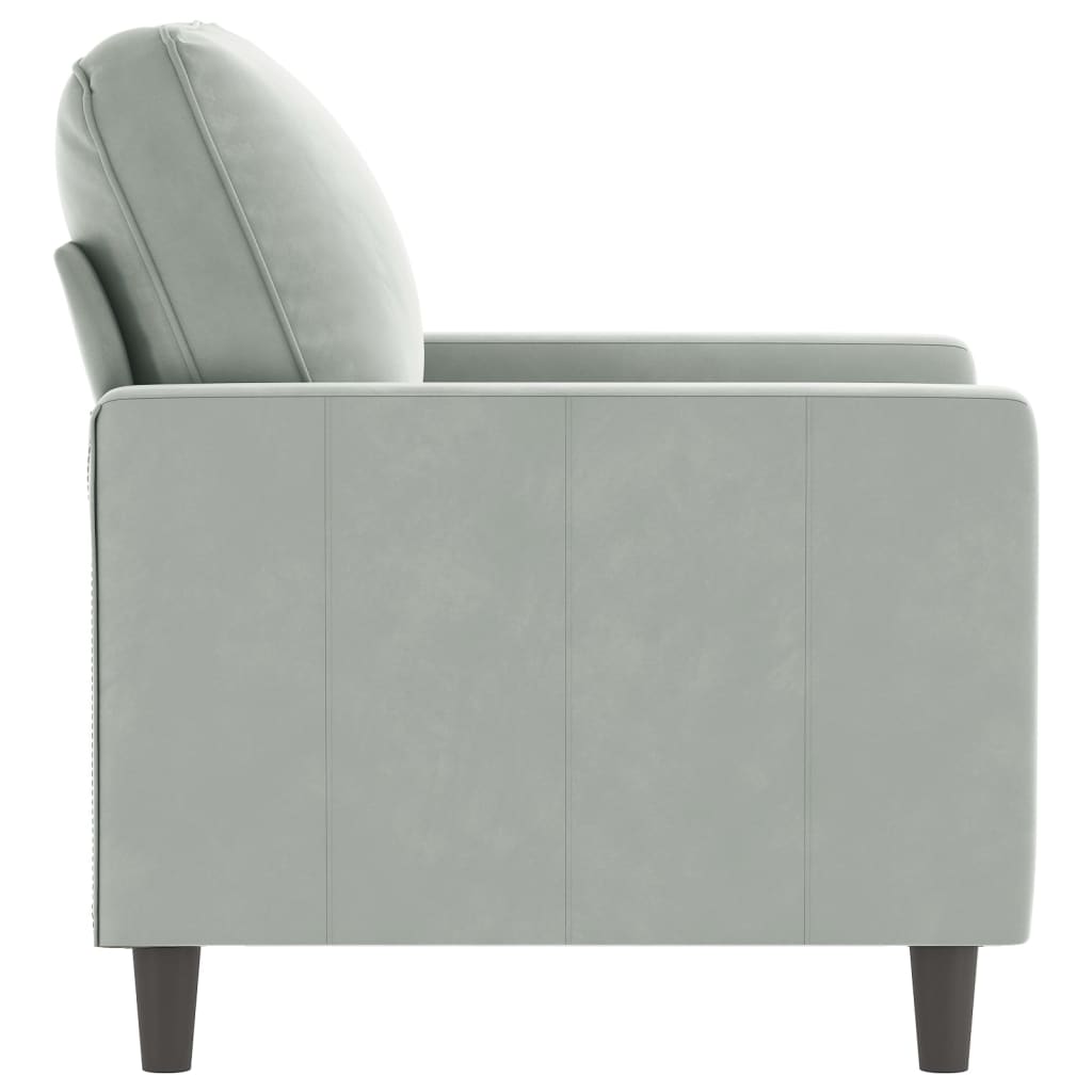 Fauteuil Gris clair 60 cm Velours - XIOS