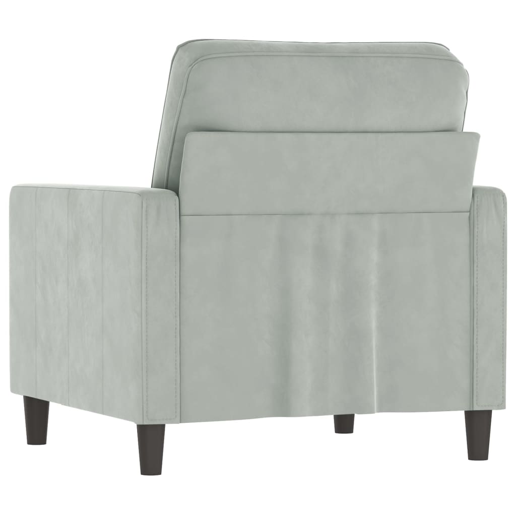 Fauteuil Gris clair 60 cm Velours - XIOS