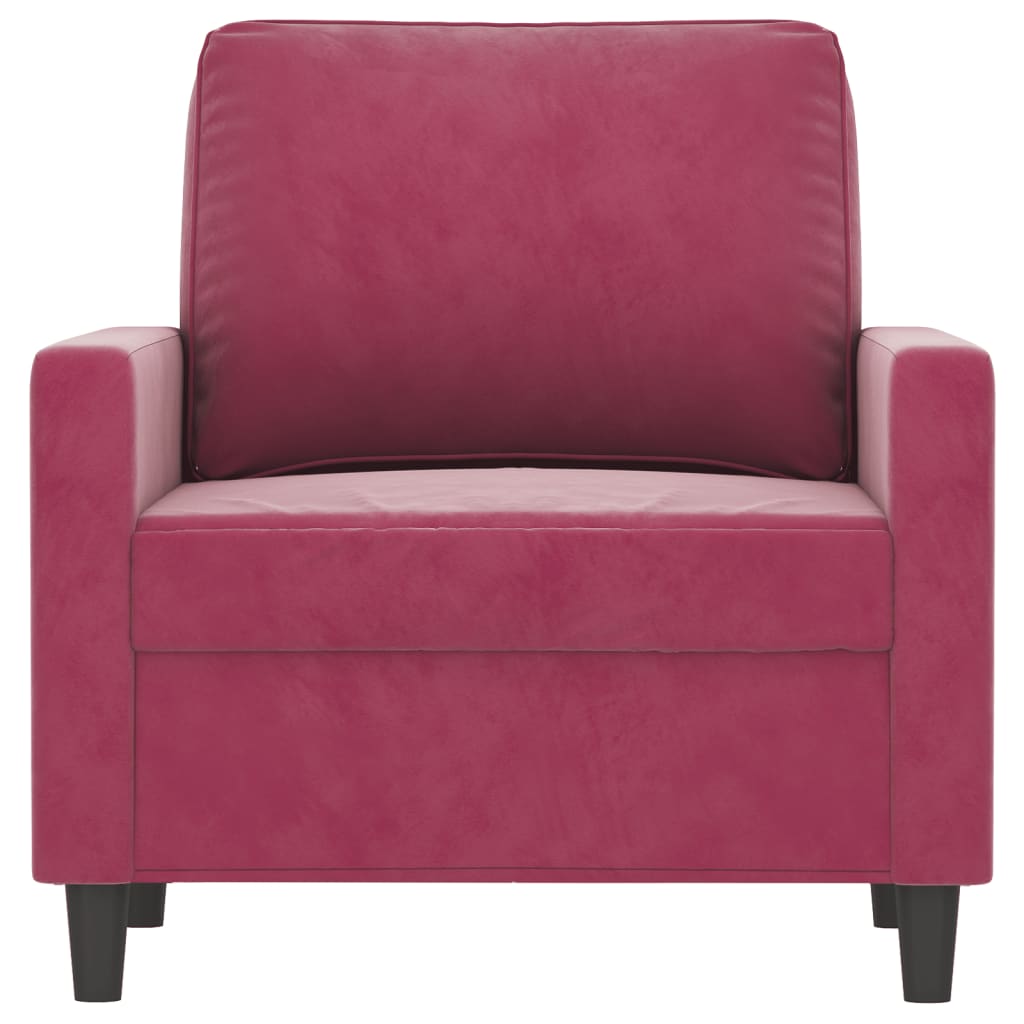 Fauteuil Rouge bordeaux 60 cm Velours - XIOS