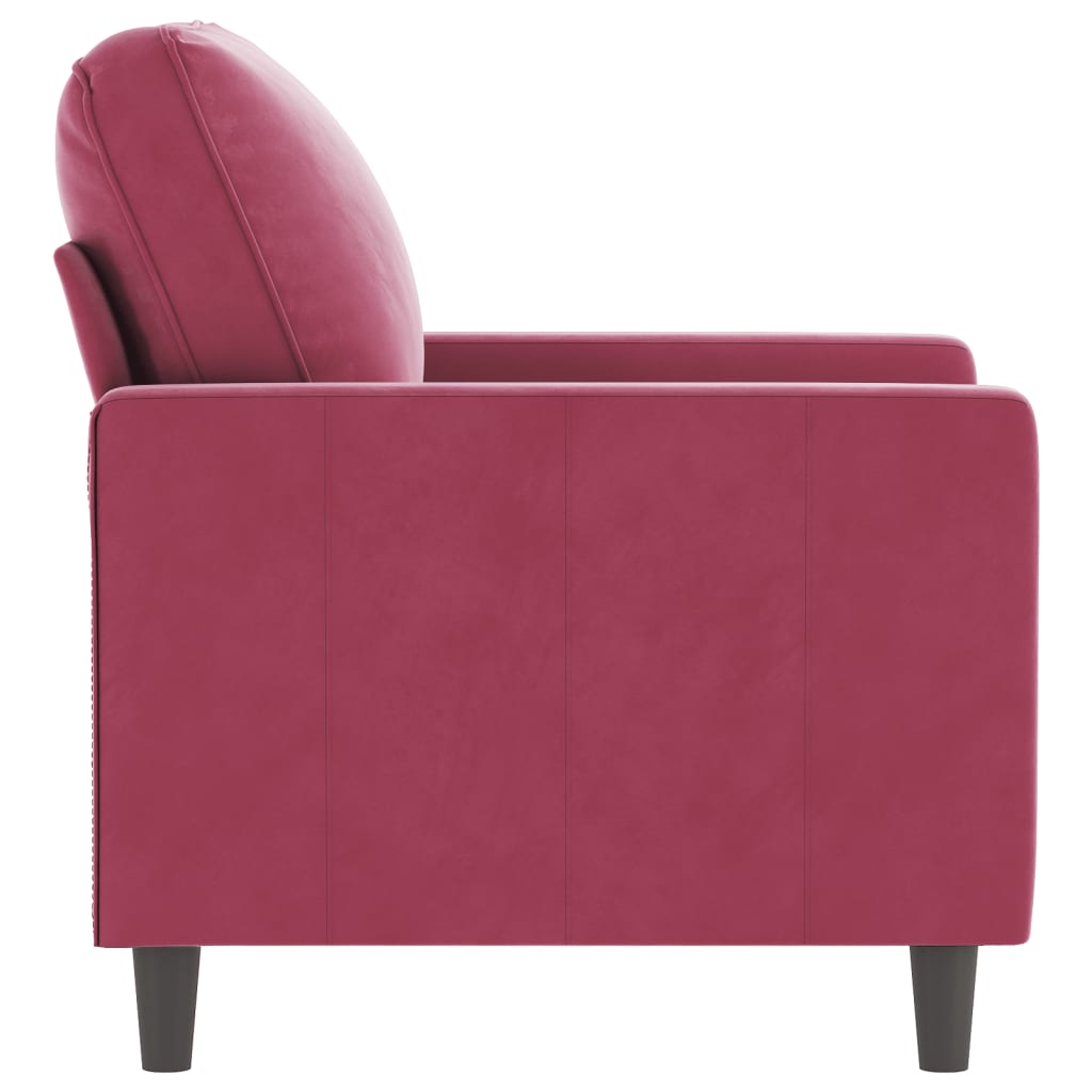 Fauteuil Rouge bordeaux 60 cm Velours - XIOS