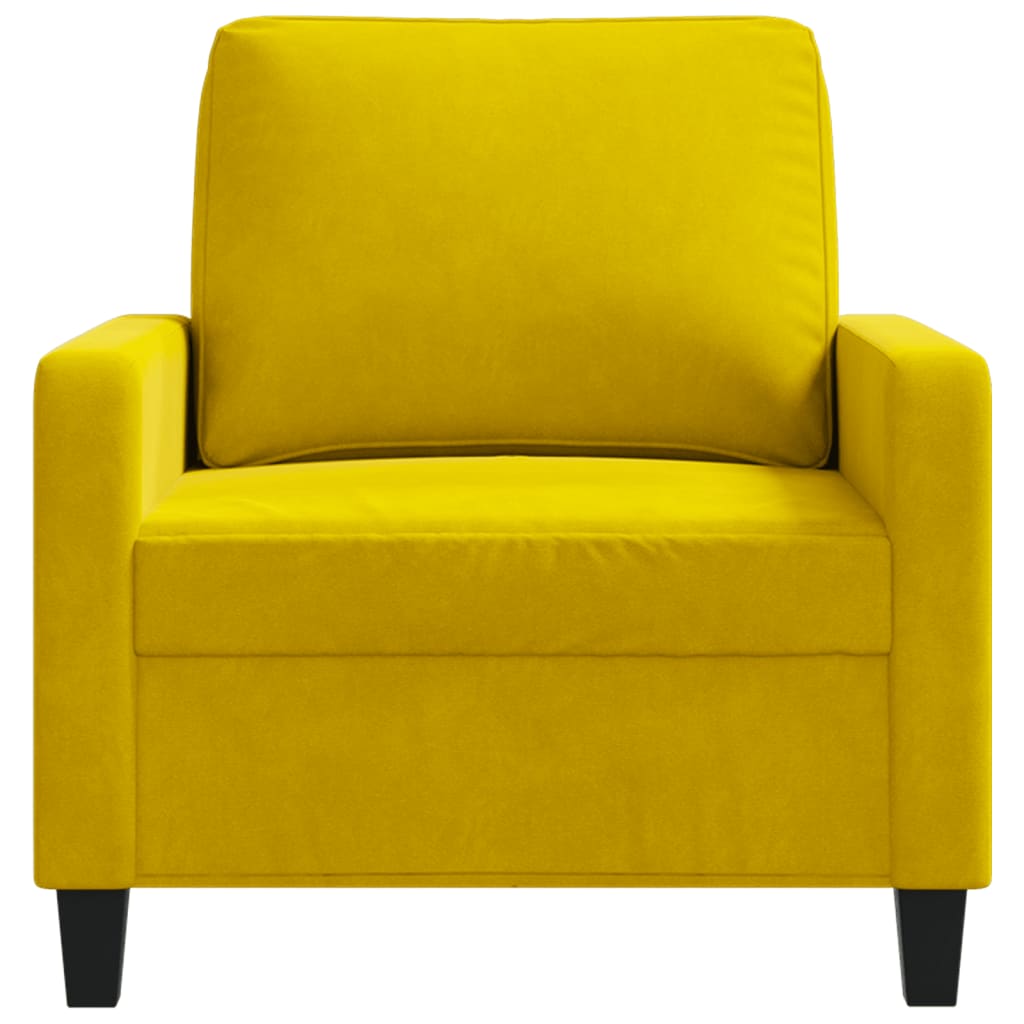 Fauteuil Jaune 60 cm Velours - XIOS