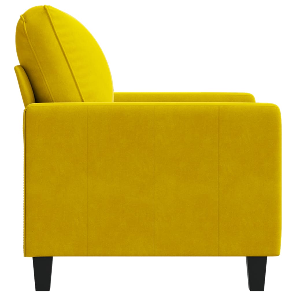 Fauteuil Jaune 60 cm Velours - XIOS
