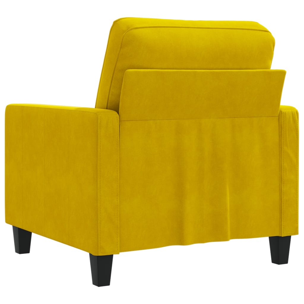 Fauteuil Jaune 60 cm Velours - XIOS