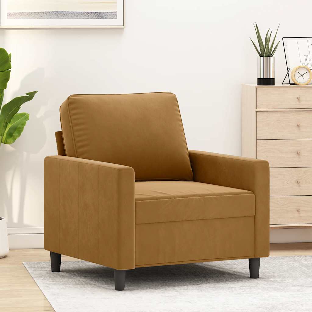 Fauteuil Marron 60 cm Velours - XIOS