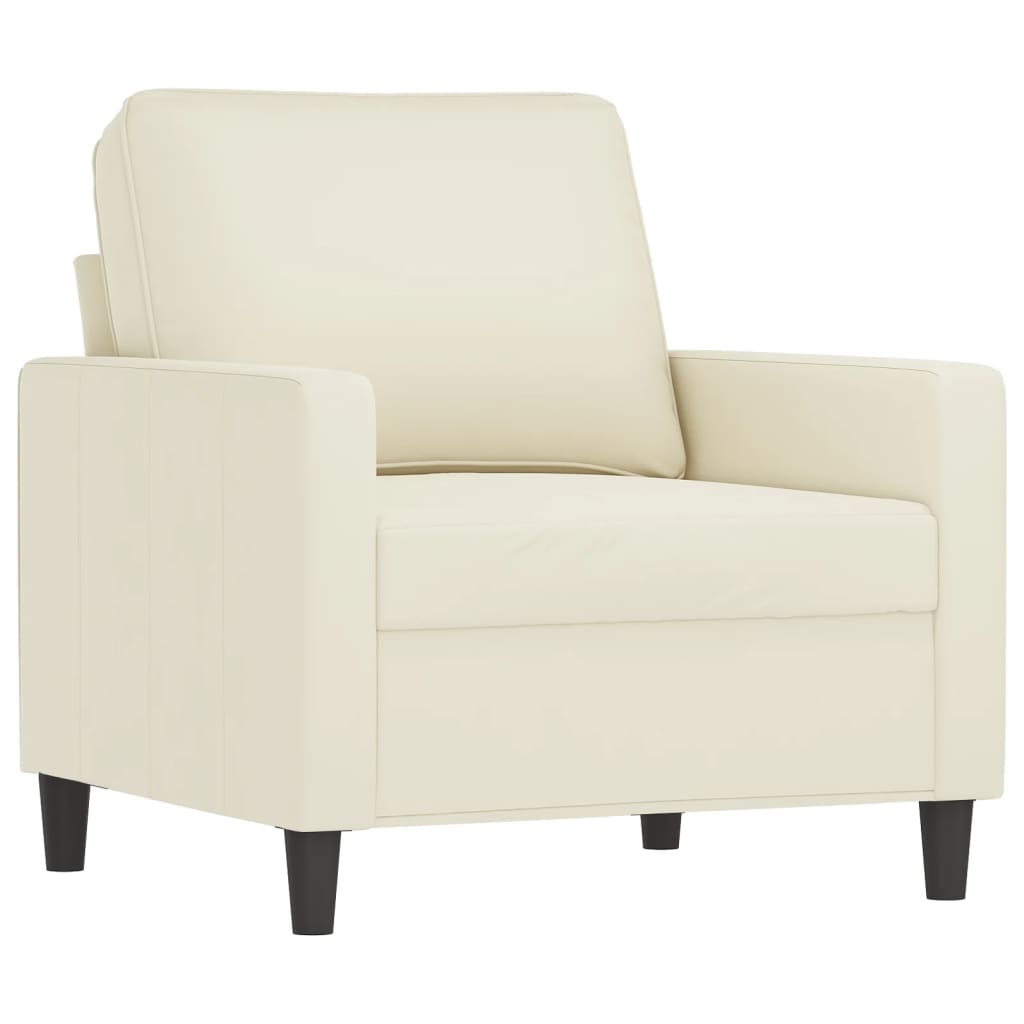 Fauteuil Crème 60 cm Velours - XIOS
