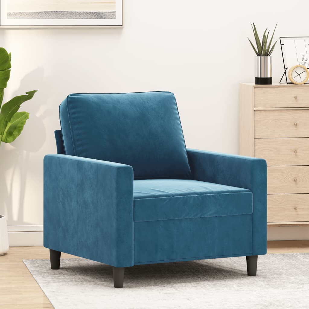 Fauteuil Bleu 60 cm Velours - XIOS