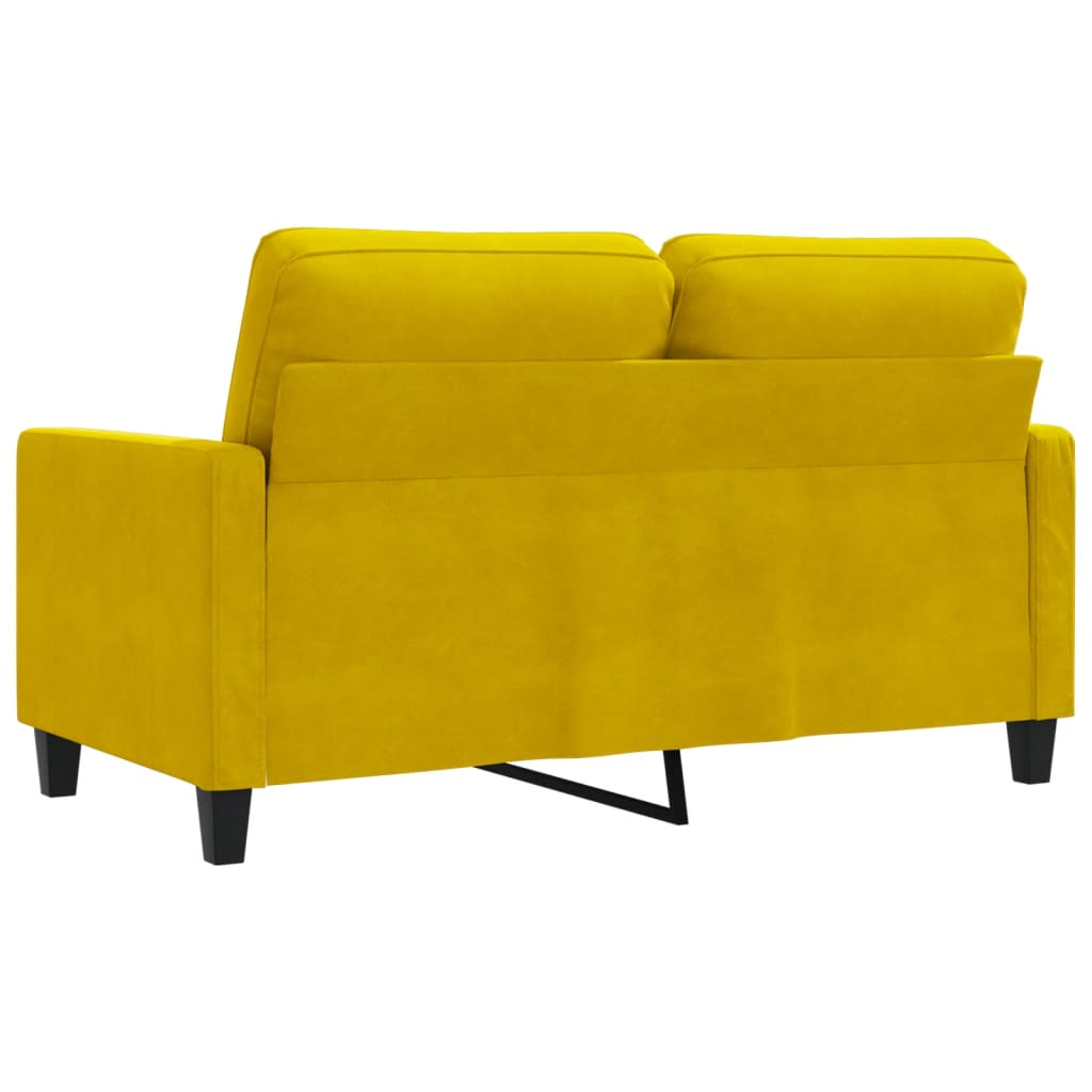 Canapé à 2 places Jaune 120 cm Velours - XIOS