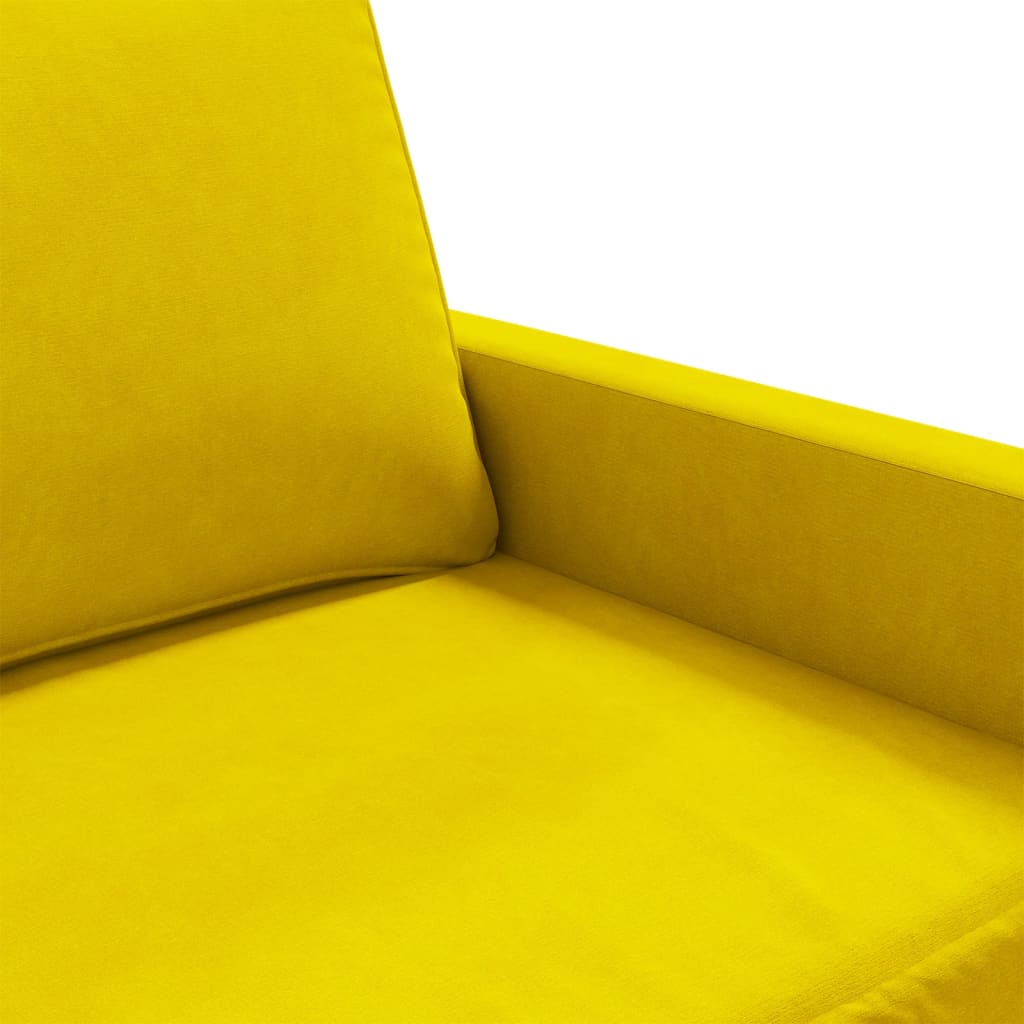 Canapé à 2 places Jaune 120 cm Velours - XIOS