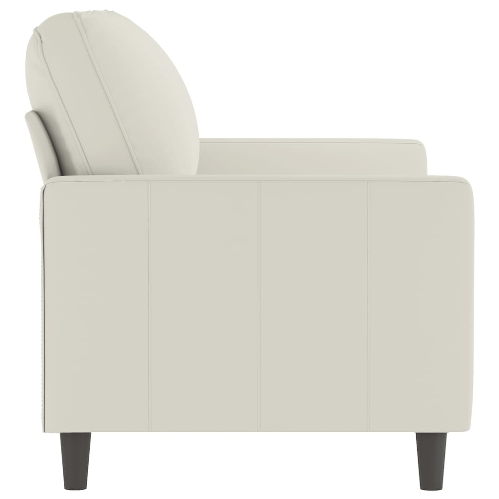 Canapé à 2 places Crème 120 cm Velours - XIOS