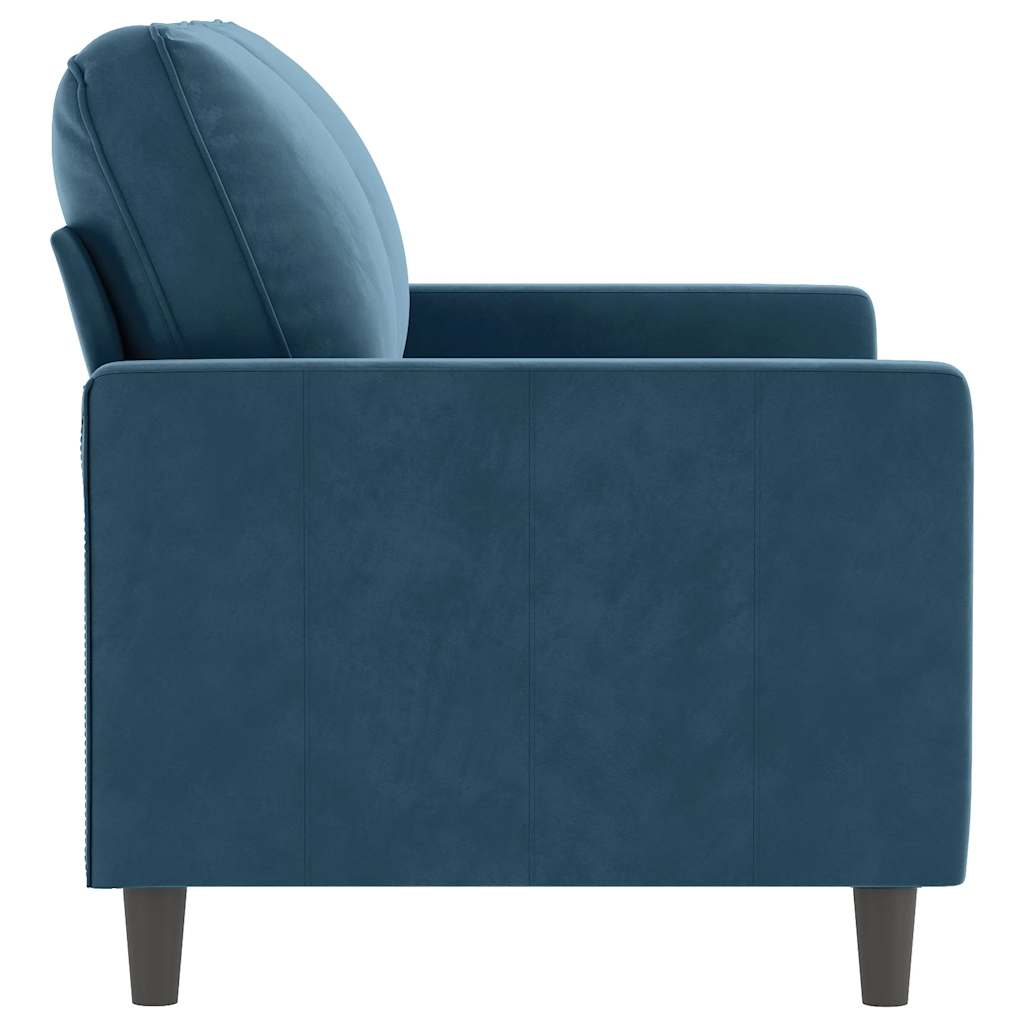 Canapé à 2 places Bleu 120 cm Velours - XIOS