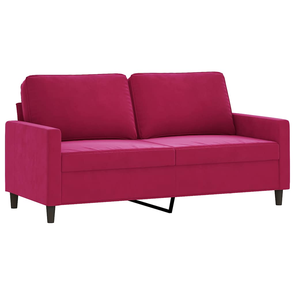 Canapé à 2 places Rouge bordeaux 140 cm Velours - XIOS