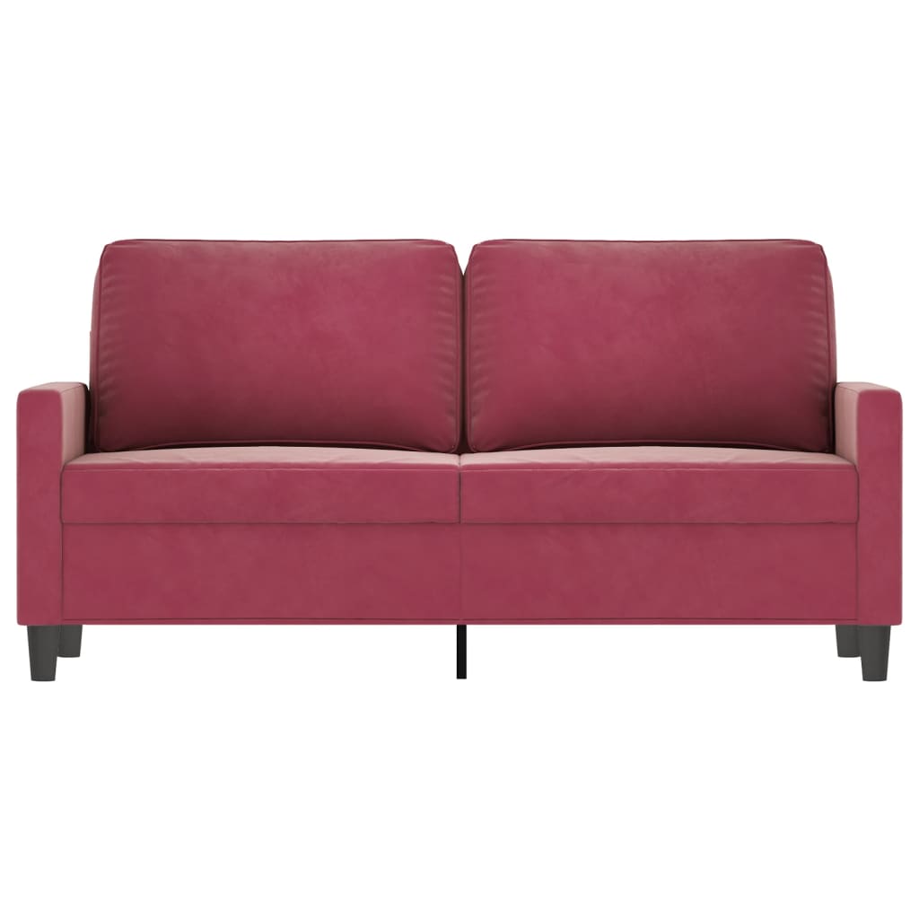 Canapé à 2 places Rouge bordeaux 140 cm Velours - XIOS