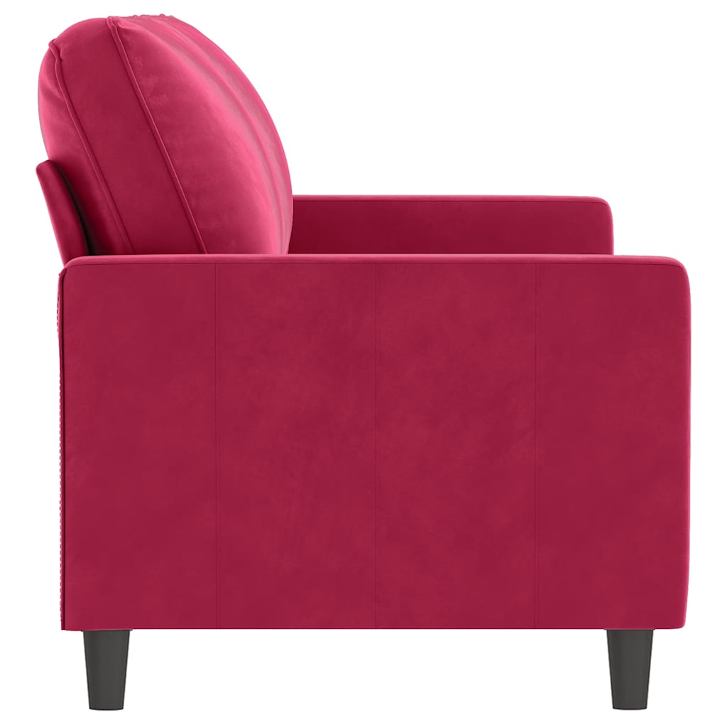Canapé à 2 places Rouge bordeaux 140 cm Velours - XIOS