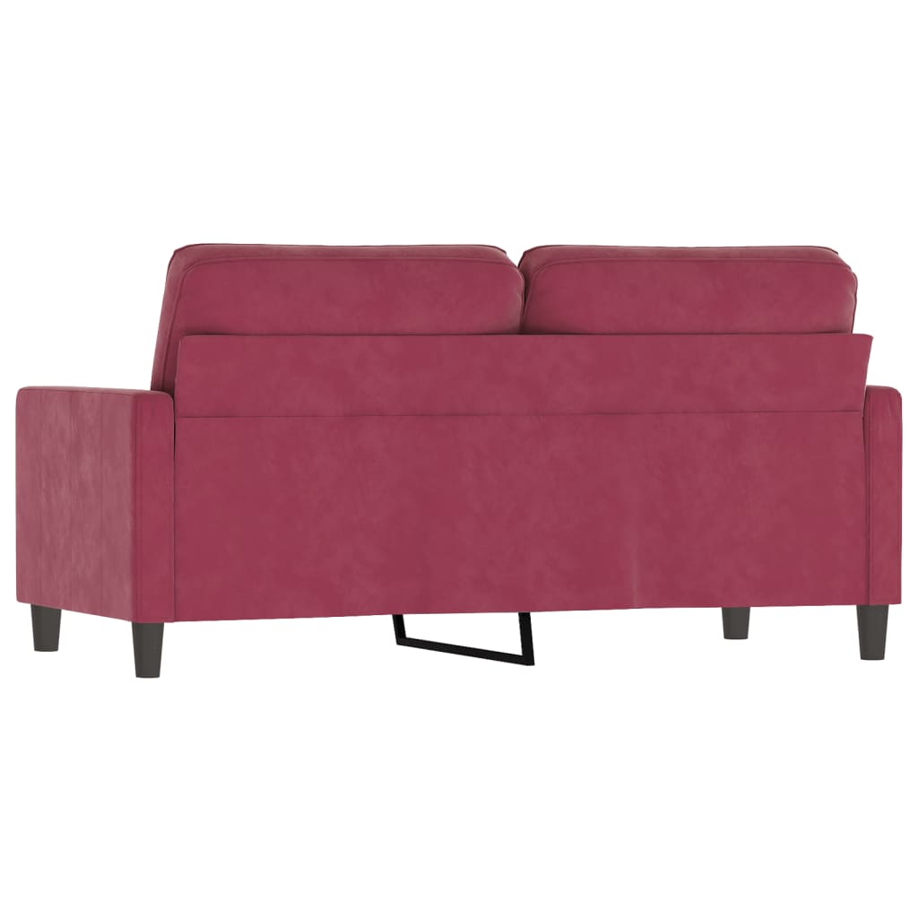 Canapé à 2 places Rouge bordeaux 140 cm Velours - XIOS