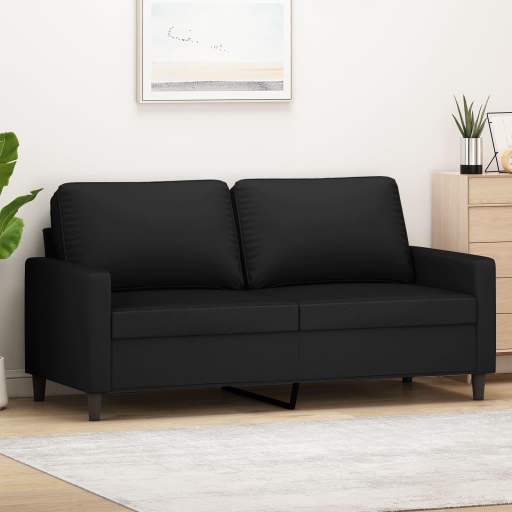 Canapé à 2 places Noir 140 cm Velours - XIOS