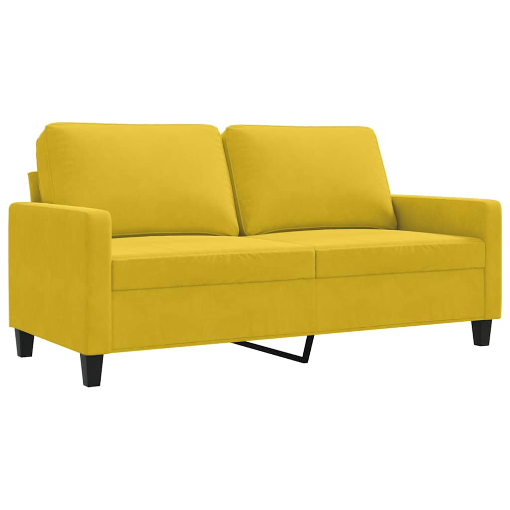 Canapé à 2 places Jaune 140 cm Velours - XIOS